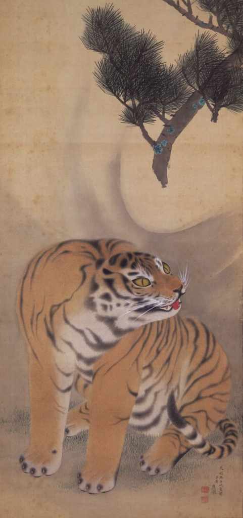 Maruyama Okyo, Tiger Roaring and Summoning the Wind, 1786, hanging scroll, Tokyo National Museum